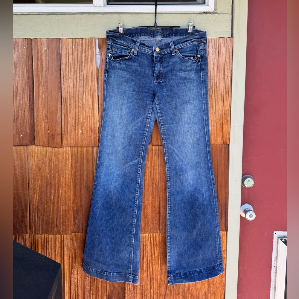 7 for all mankind low rise flare jeans